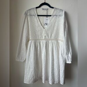 Zara Ivory Shana Embroidered Dress, Resort/ Vaca Wear!